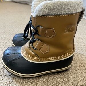 Sorel Kids' Tan and Black Winter Boots